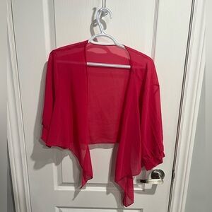 5XL Chic Red Sheer Crop Coverup
